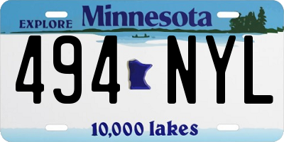 MN license plate 494NYL