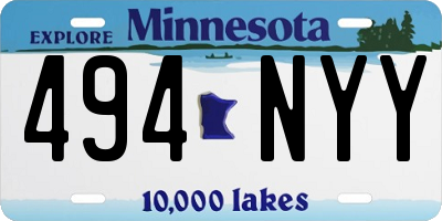 MN license plate 494NYY