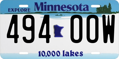 MN license plate 494OOW