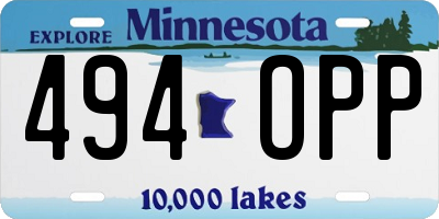 MN license plate 494OPP