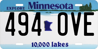 MN license plate 494OVE