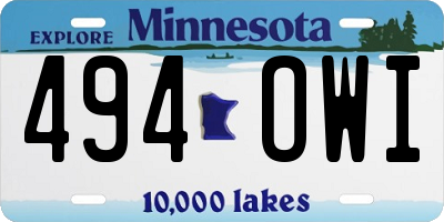 MN license plate 494OWI