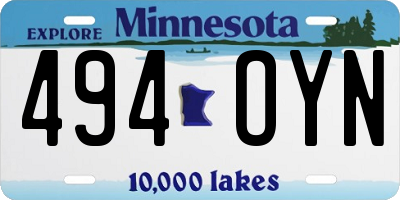 MN license plate 494OYN