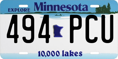 MN license plate 494PCU