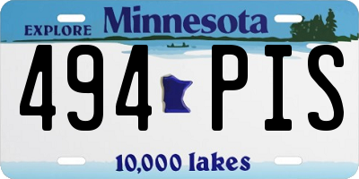 MN license plate 494PIS