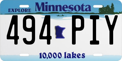 MN license plate 494PIY