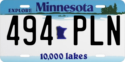 MN license plate 494PLN