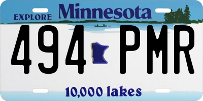MN license plate 494PMR