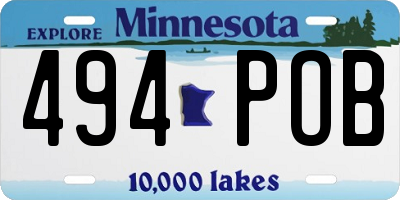 MN license plate 494POB