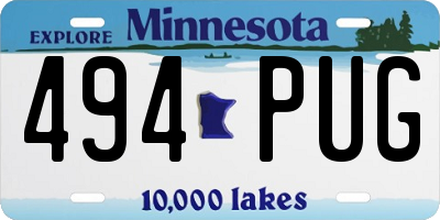 MN license plate 494PUG
