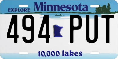MN license plate 494PUT
