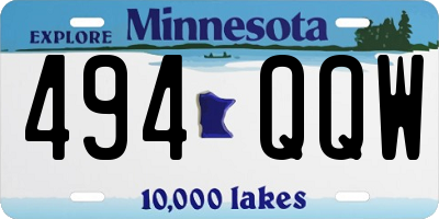 MN license plate 494QQW