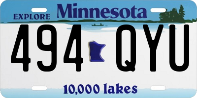 MN license plate 494QYU