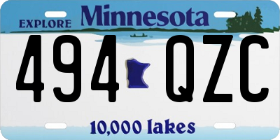 MN license plate 494QZC