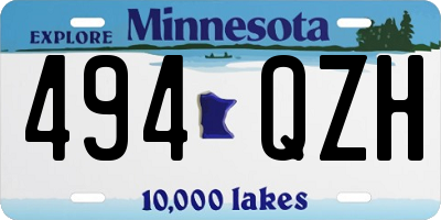 MN license plate 494QZH