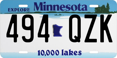 MN license plate 494QZK
