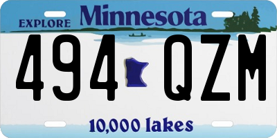 MN license plate 494QZM
