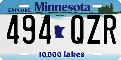 MN license plate 494QZR