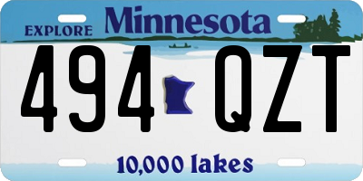 MN license plate 494QZT