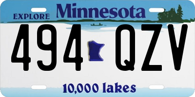 MN license plate 494QZV