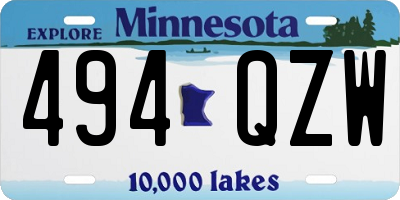 MN license plate 494QZW