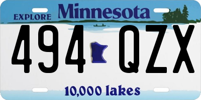 MN license plate 494QZX