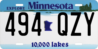 MN license plate 494QZY