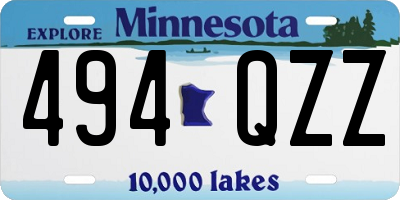 MN license plate 494QZZ