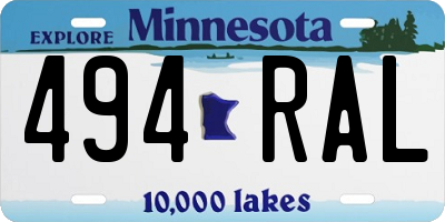 MN license plate 494RAL