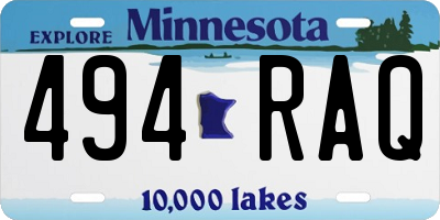 MN license plate 494RAQ