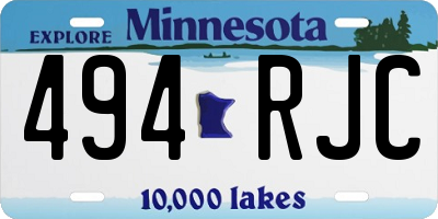 MN license plate 494RJC