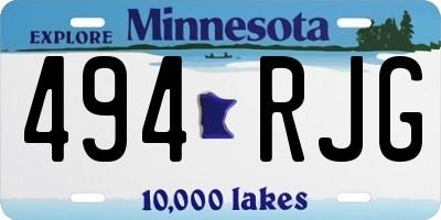 MN license plate 494RJG