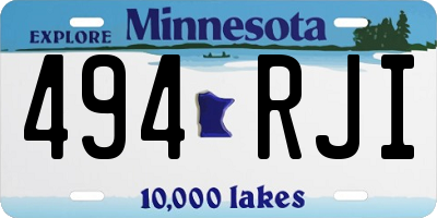 MN license plate 494RJI