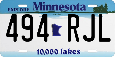 MN license plate 494RJL