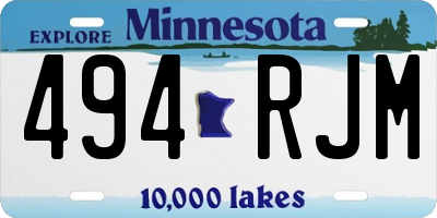 MN license plate 494RJM
