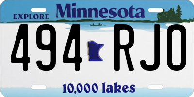 MN license plate 494RJO