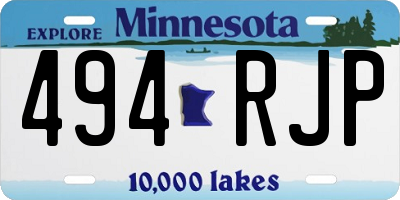 MN license plate 494RJP