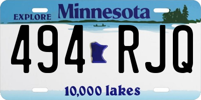 MN license plate 494RJQ