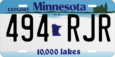 MN license plate 494RJR