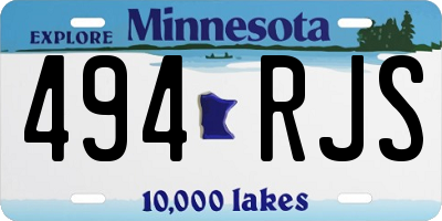 MN license plate 494RJS
