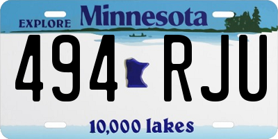 MN license plate 494RJU