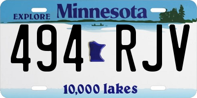 MN license plate 494RJV