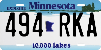 MN license plate 494RKA