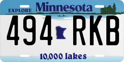MN license plate 494RKB