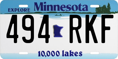 MN license plate 494RKF
