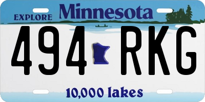 MN license plate 494RKG