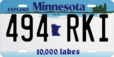 MN license plate 494RKI