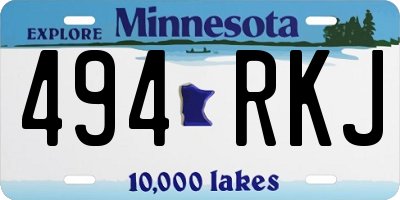 MN license plate 494RKJ