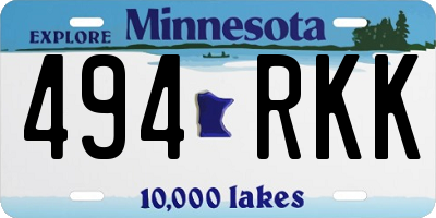 MN license plate 494RKK