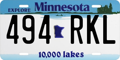 MN license plate 494RKL